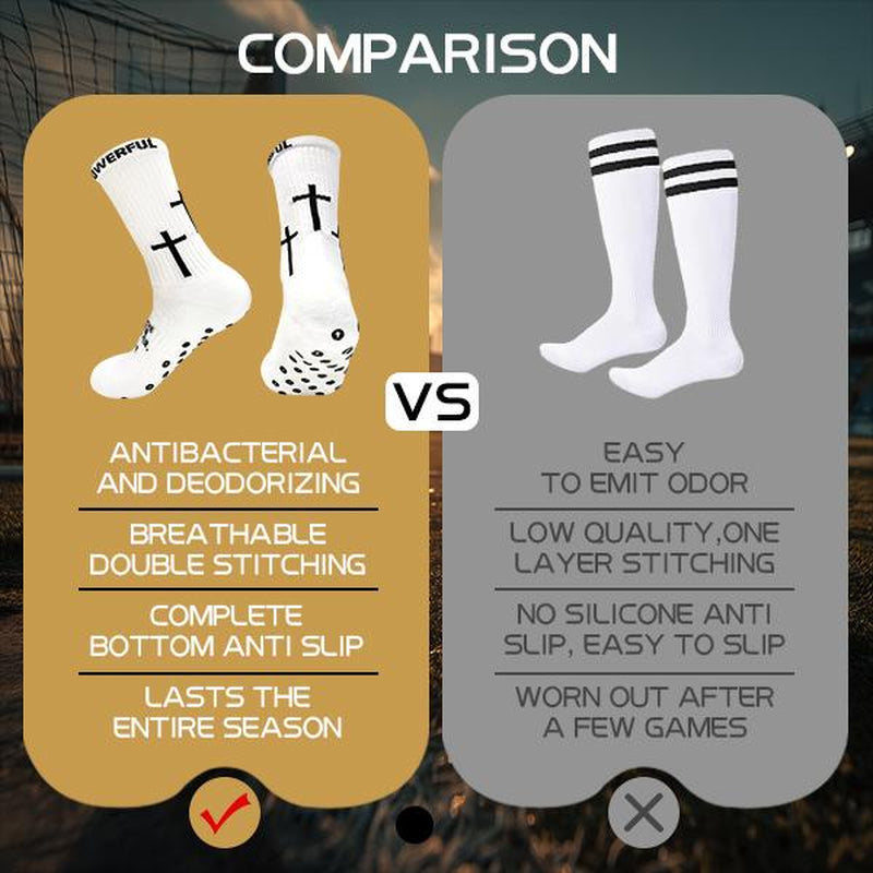 Cross Sock, Unisex Sports Anti-Slip Grip Socks with Rubber Dots for Yoga for Soccer Christian Gift for Sport Football Basketball Tennis Gym