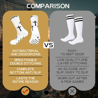 Cross Sock, Unisex Sports Anti-Slip Grip Socks with Rubber Dots for Yoga for Soccer Christian Gift for Sport Football Basketball Tennis Gym