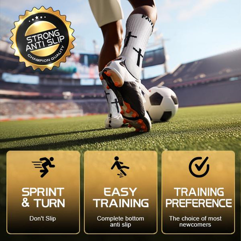 Cross Sock, Unisex Sports Anti-Slip Grip Socks with Rubber Dots for Yoga for Soccer Christian Gift for Sport Football Basketball Tennis Gym